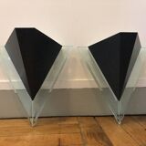 Pair of Postmodern Triangular Wall Sconces, 80s, Elite Holland