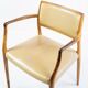 Pair of N.O. Moeller armchairs, model 65, in rosewood and light leather