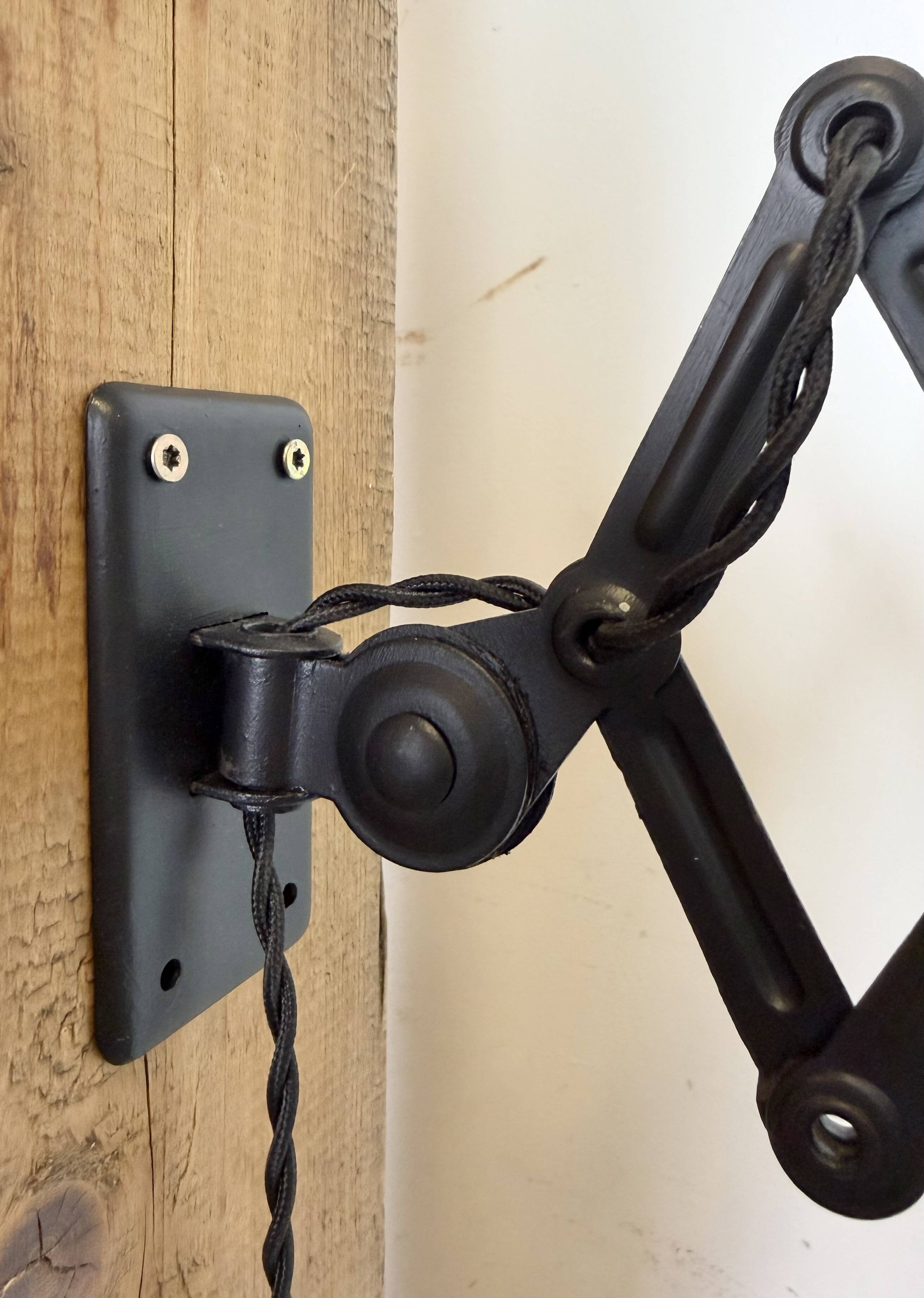 Black Industrial Bauhaus Scissor Wall Lamp from Kaiser Idell, 1930s