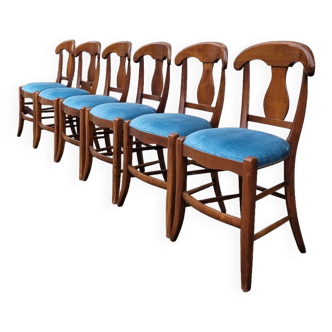 Série de 6 chaises style directoire en velours