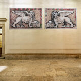 Paintings "lions of venice" by gio magri, set of 2, 1970s