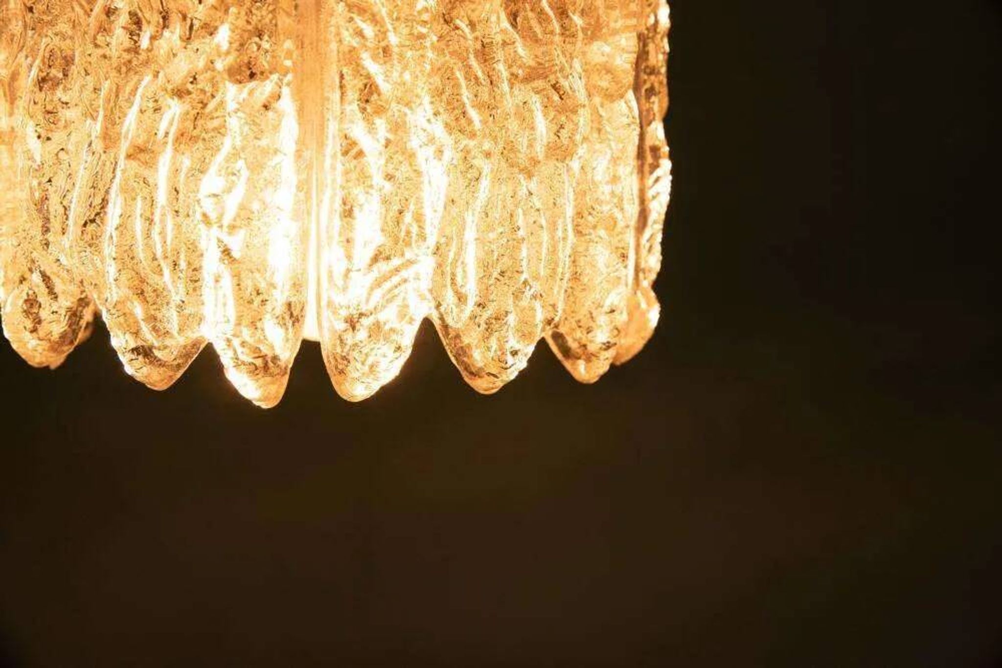 Orrefors Vintage Glass Suspension, Space Age lamp by Fagerlund