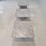 Set of 3 italian marble coffee or side tables, 1970s
