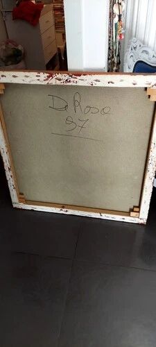Abstract Materic Oil on Canvas Signed DE ROSA 1997 80x80cm