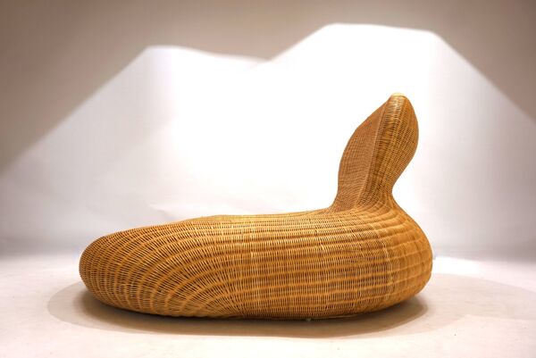 Fauteuil Storvik en rotin par Carl Öjerstam pour Ikea, 2001