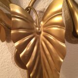 Vintage golden metal flower wall lamp