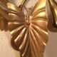 Vintage golden metal flower wall lamp