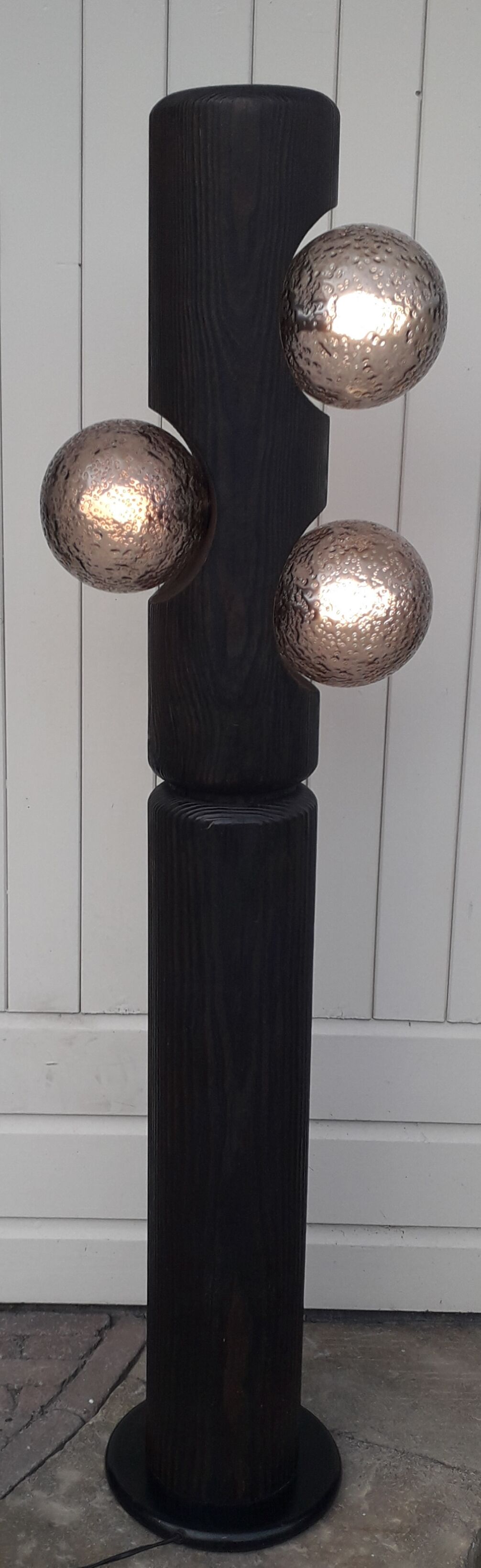 Lampadaire en bois de Temde Leuchten 1970