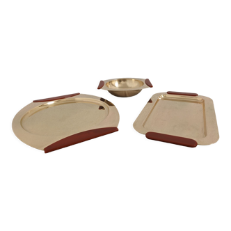 Brass and bakelite trays and cup PM Italy 60s/70s