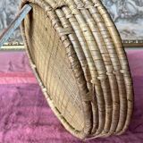 Vintage round wicker basket