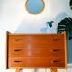 Miroir 1970, cadre en rotin