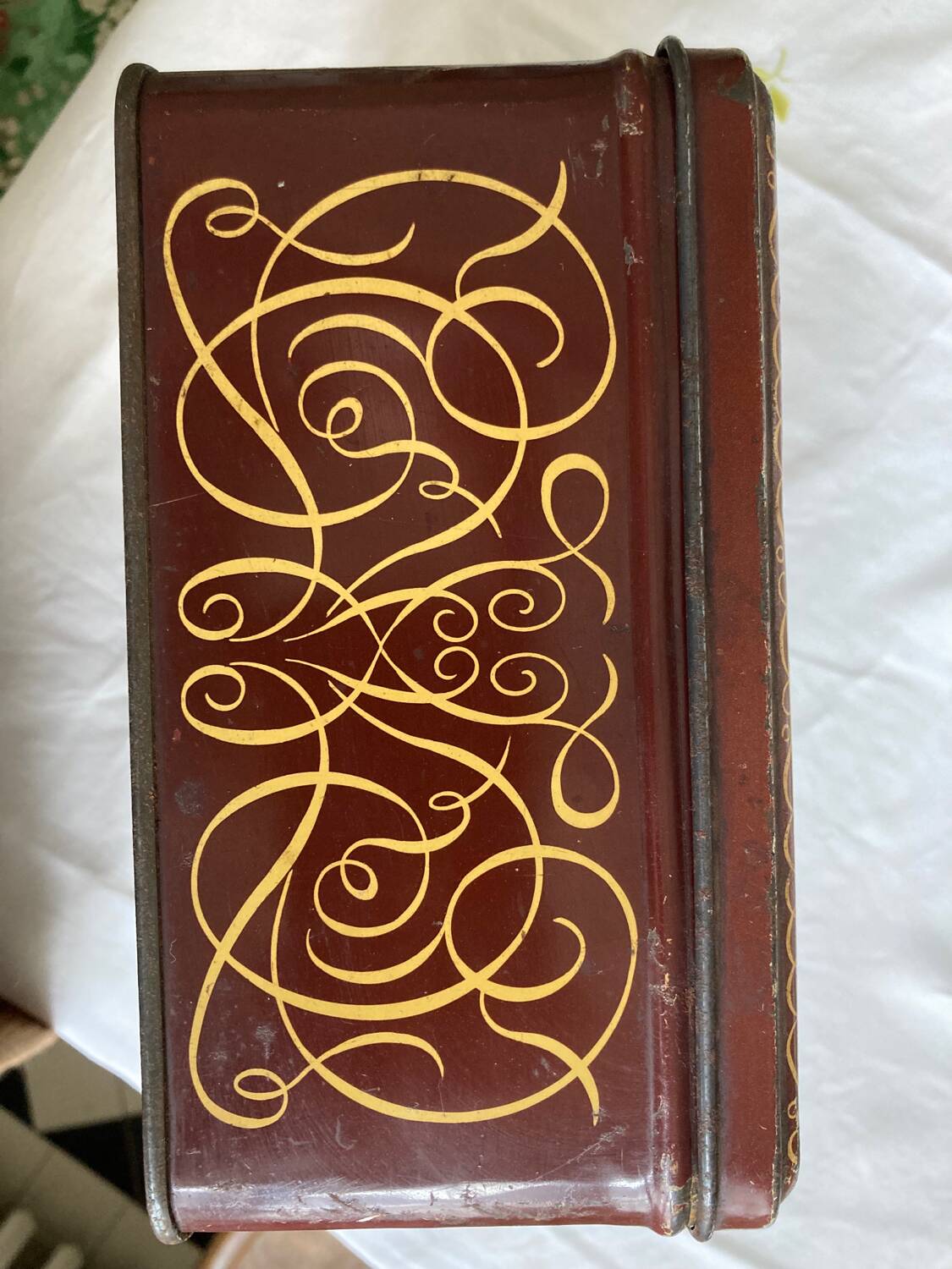 Metal box decorated with medieval pattern