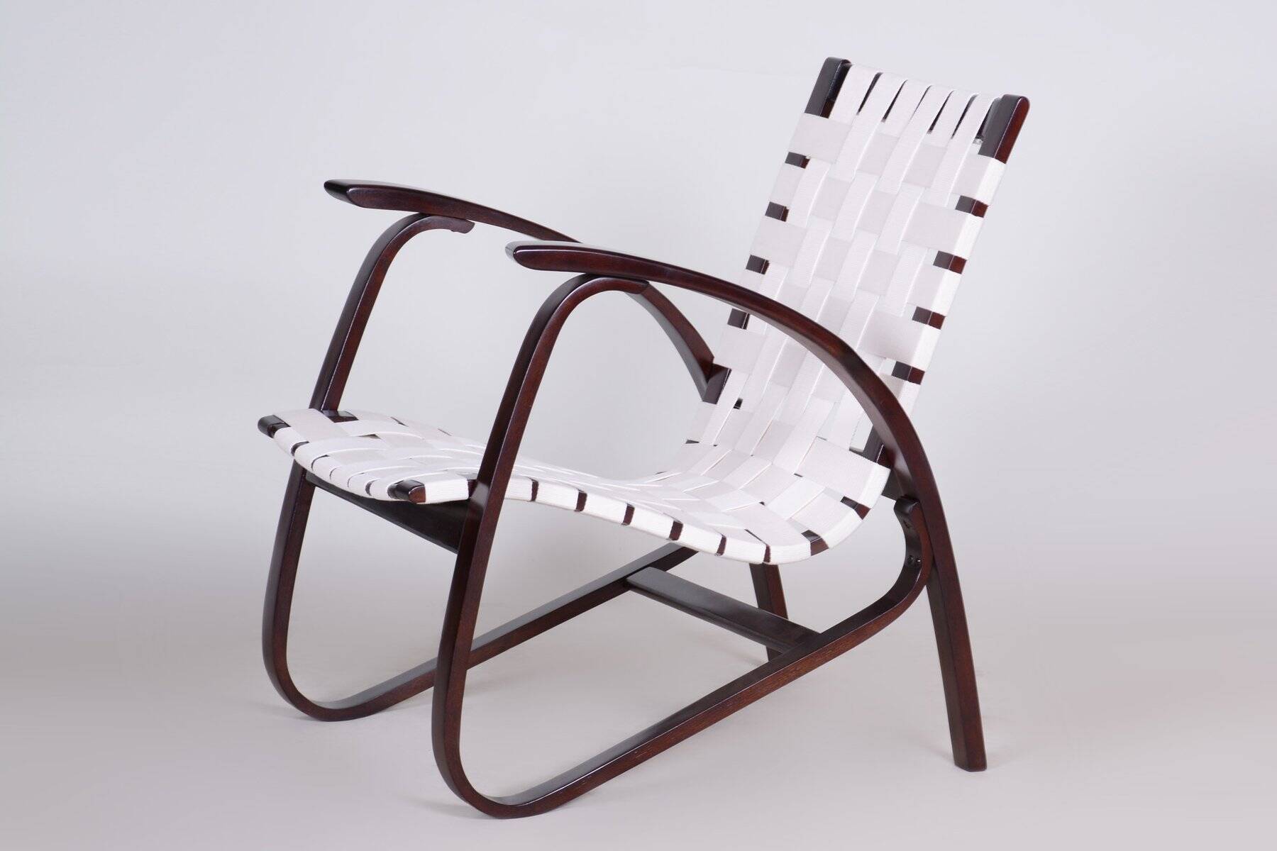 Vintage Art Deco Armchair in Beech by Jan Vaněk, Czech, 1930s