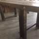 Ancien établi plateau bois piétement UPN