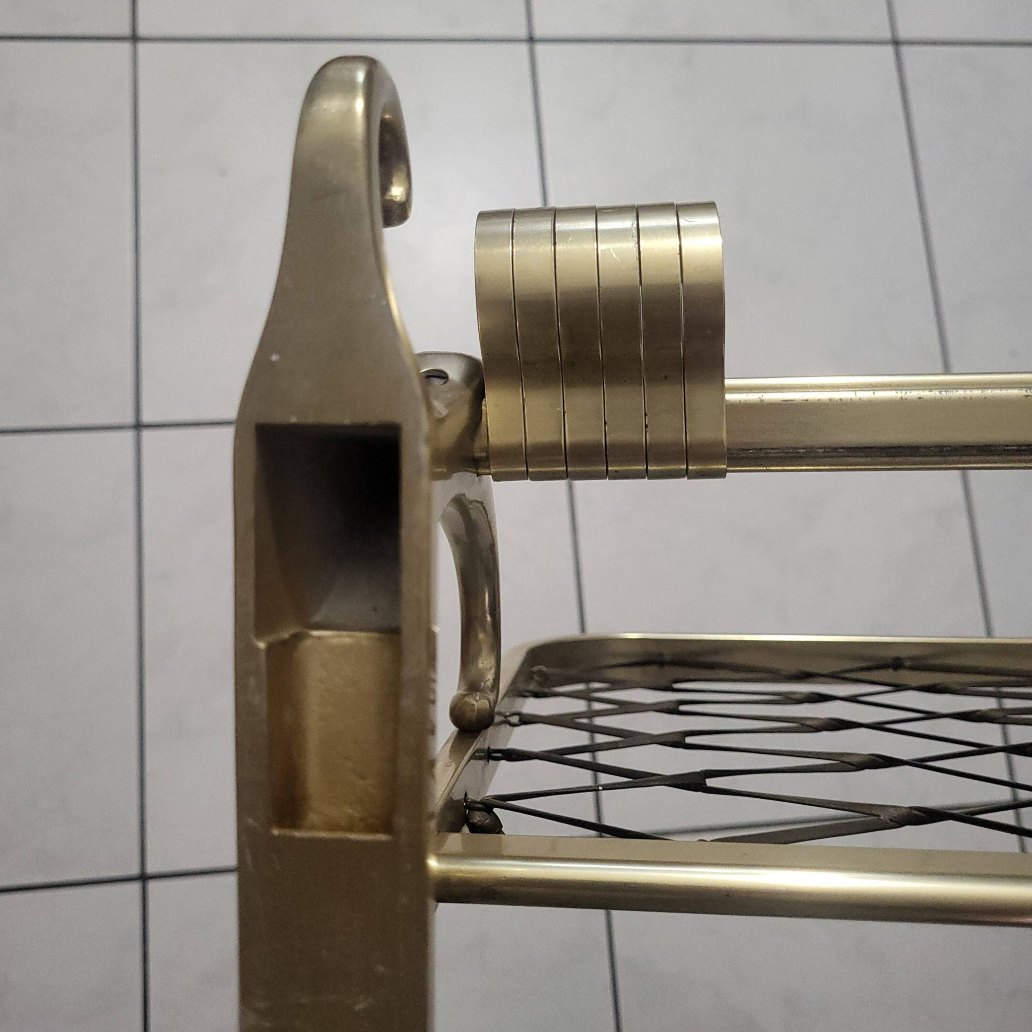 Coat rack in gold aluminum from the 50s and 60s