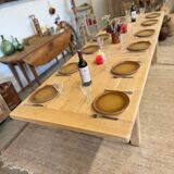 Solid oak farmhouse table with extensions