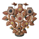 Chandelier, Mexican candlestick "tree of life" terracotta, 1970