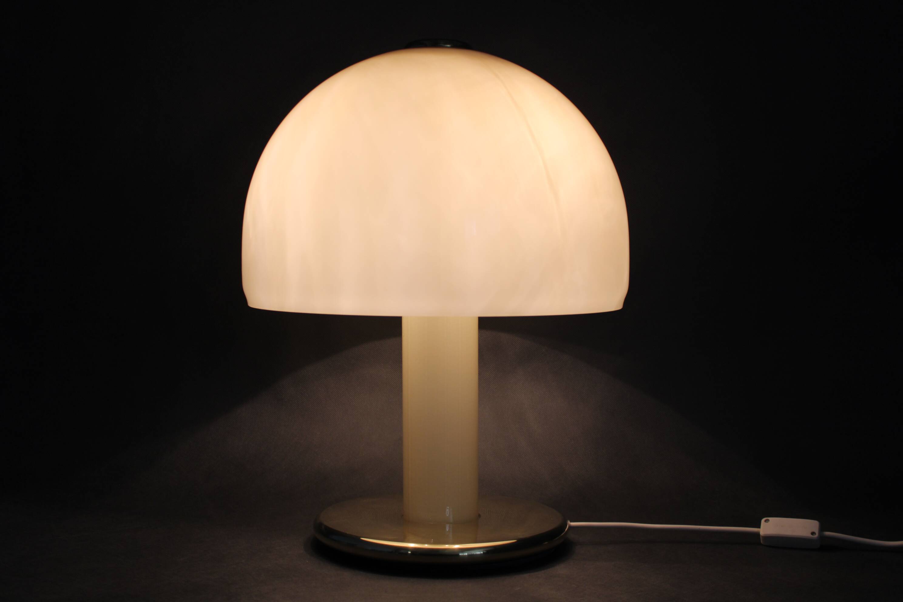 1970s Glass Mushroom Table Lamp, Italy
