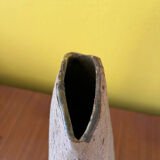 Large scarified brutalist vase in stoneware, La Borne, Francis Arrienon