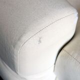 Seventies armchair in cream white skaï