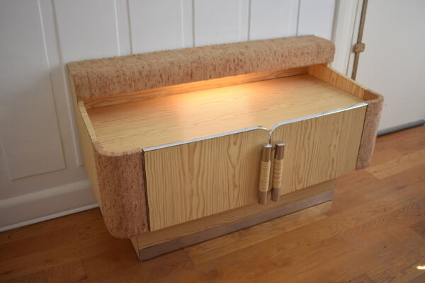 Meuble bar console vinyle vintage en formica