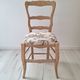 Country chair in blue toile de Jouy