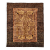 Tapis Oushak en laine noué à la main turc 201 cm x 241 cm