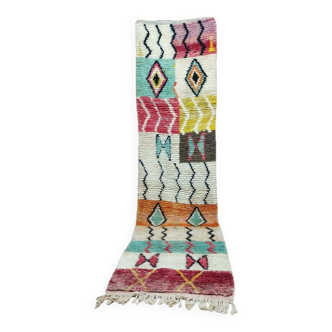 Tapis couloir berbère bohemian en laine fait main