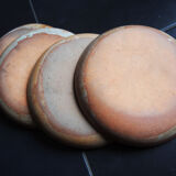 4 enamelled sandstone dessert plates