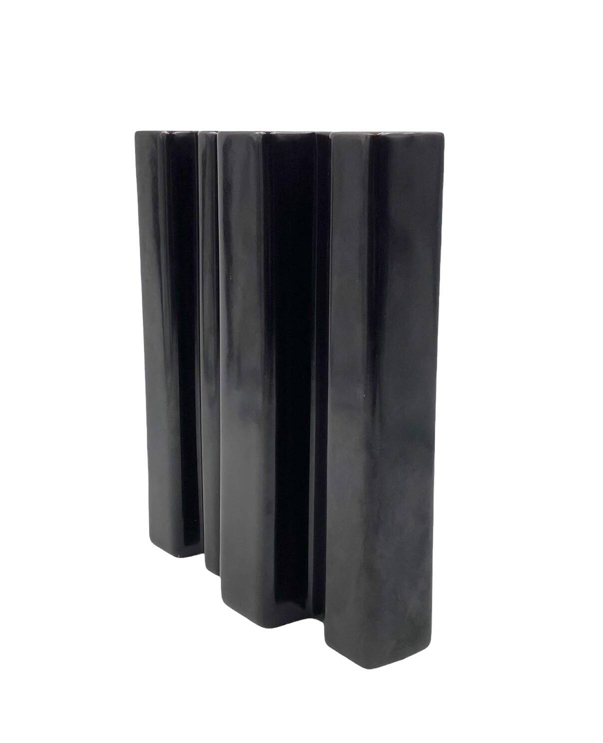 Angelo Mangiarotti, Space age brown ceramic vase, Fratelli Brambilla Italy ca. 1968