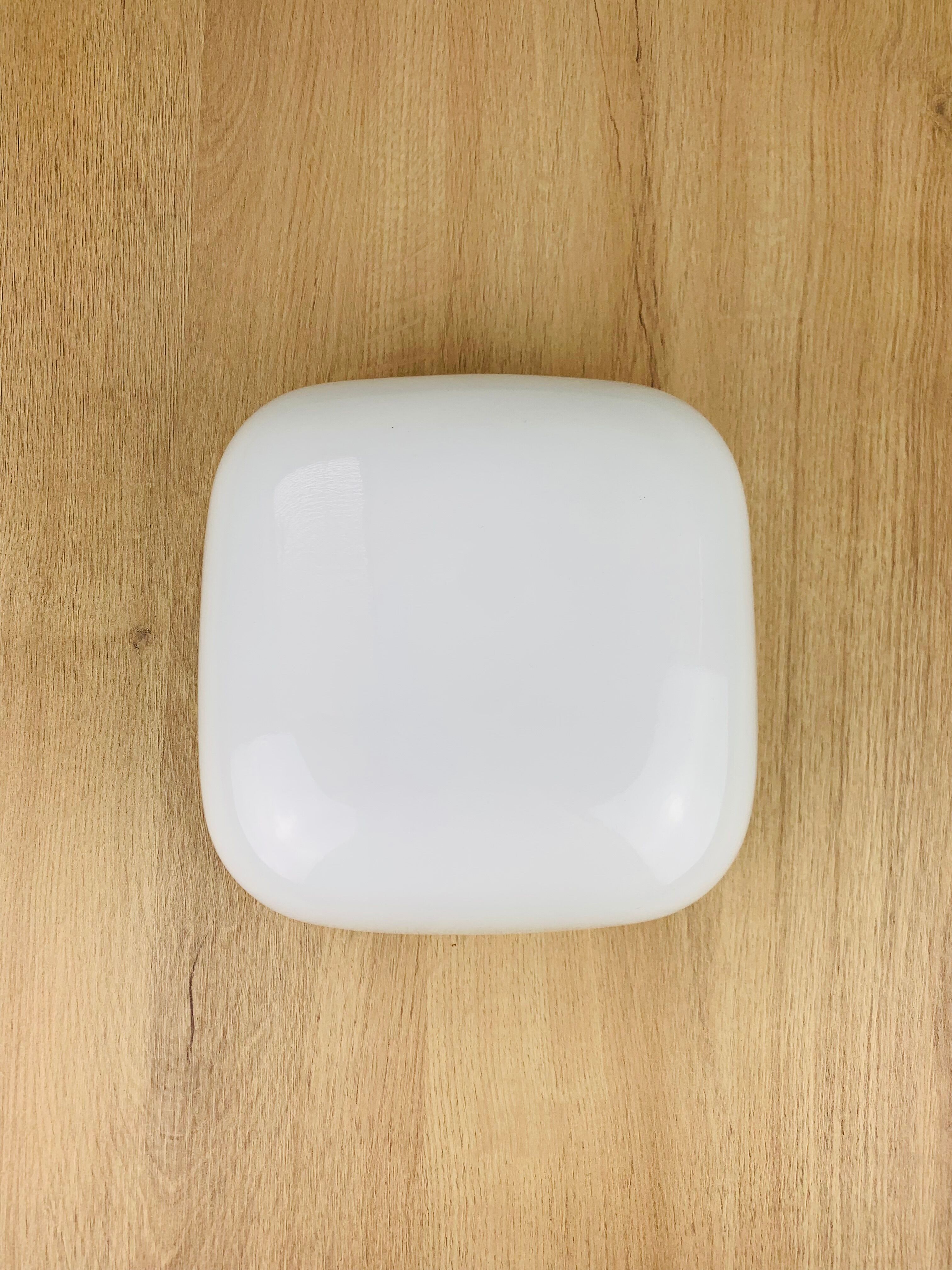 Square opaline wall light, vintage ceiling light, 1960s.