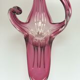 XXL 70s Murano bowl Murano glass purple white fruit bowl design