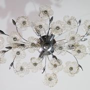 Large Size Gold and Transparent Murano Glass Wall light or Ceiling Light Fl