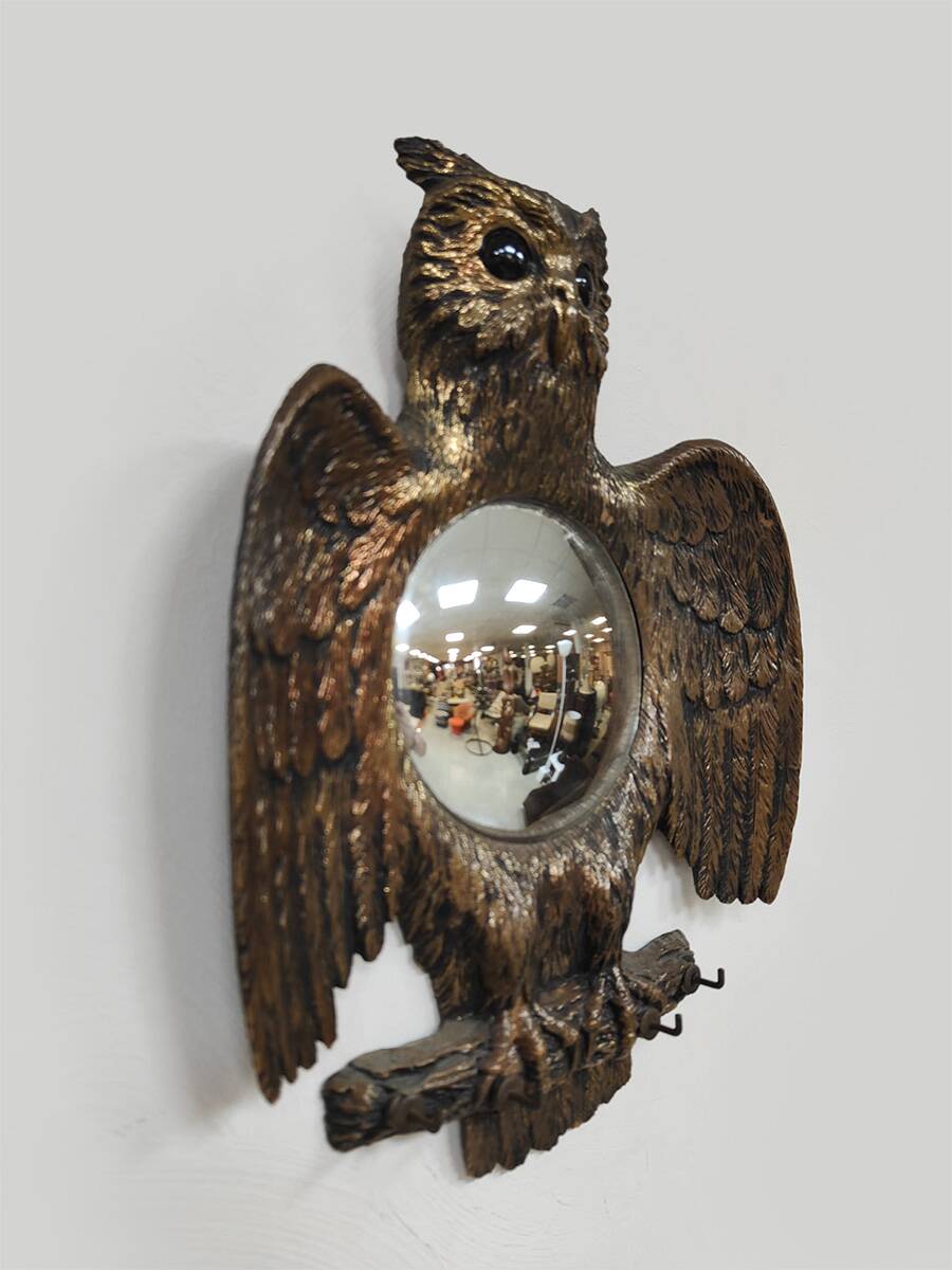 Miroir hibou convexe vintage français des années 60