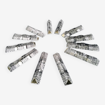 Coffret de 12 porte couteaux cristal au plomb forme triangulaire nouveauté