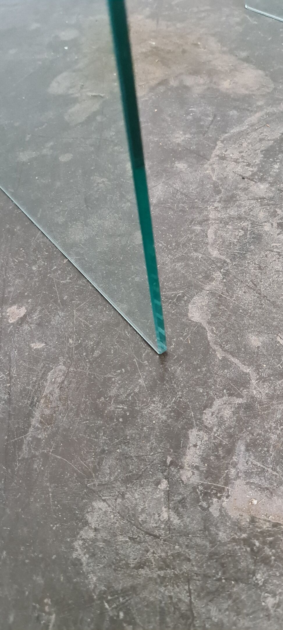 Vintage glass and metal side table