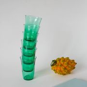 Lot de 6 verres en verre vert 1970