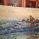 Painting, oil on panel, marine signed joseph hurard 1887-1956 work titled on the back: vague