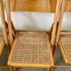 Lot 6 folding wooden chairs and vintage rattan canning year 60