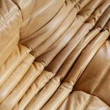 3-seater Togo camel leather sofa designed by Michel Ducaroy 1973