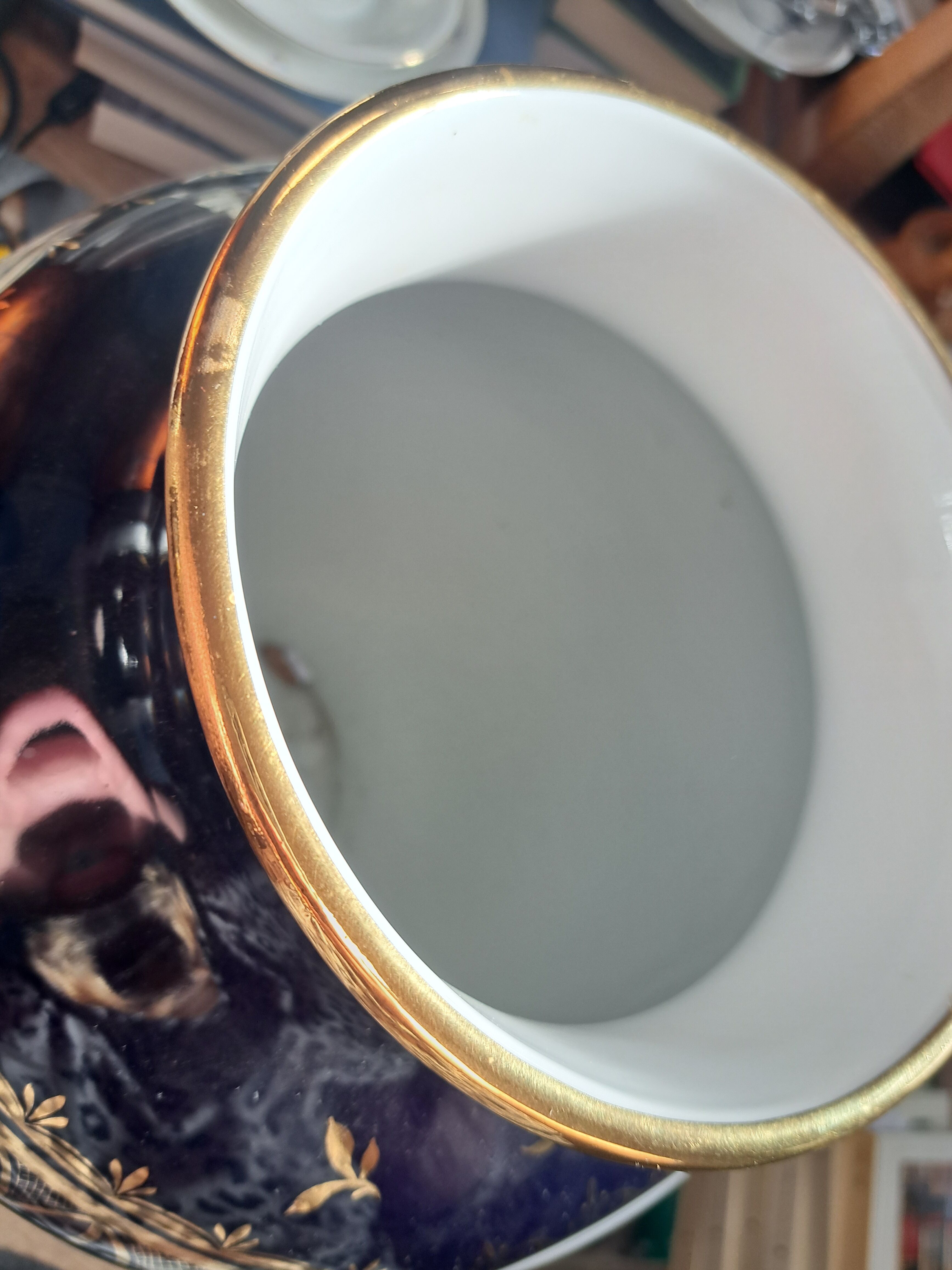 Floor vase Thürigen saxony porcelain probably around 1970 cobalt blue