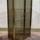 Exhibition showcase in gold-plated chrome and smoked glass - work from the 1980s.