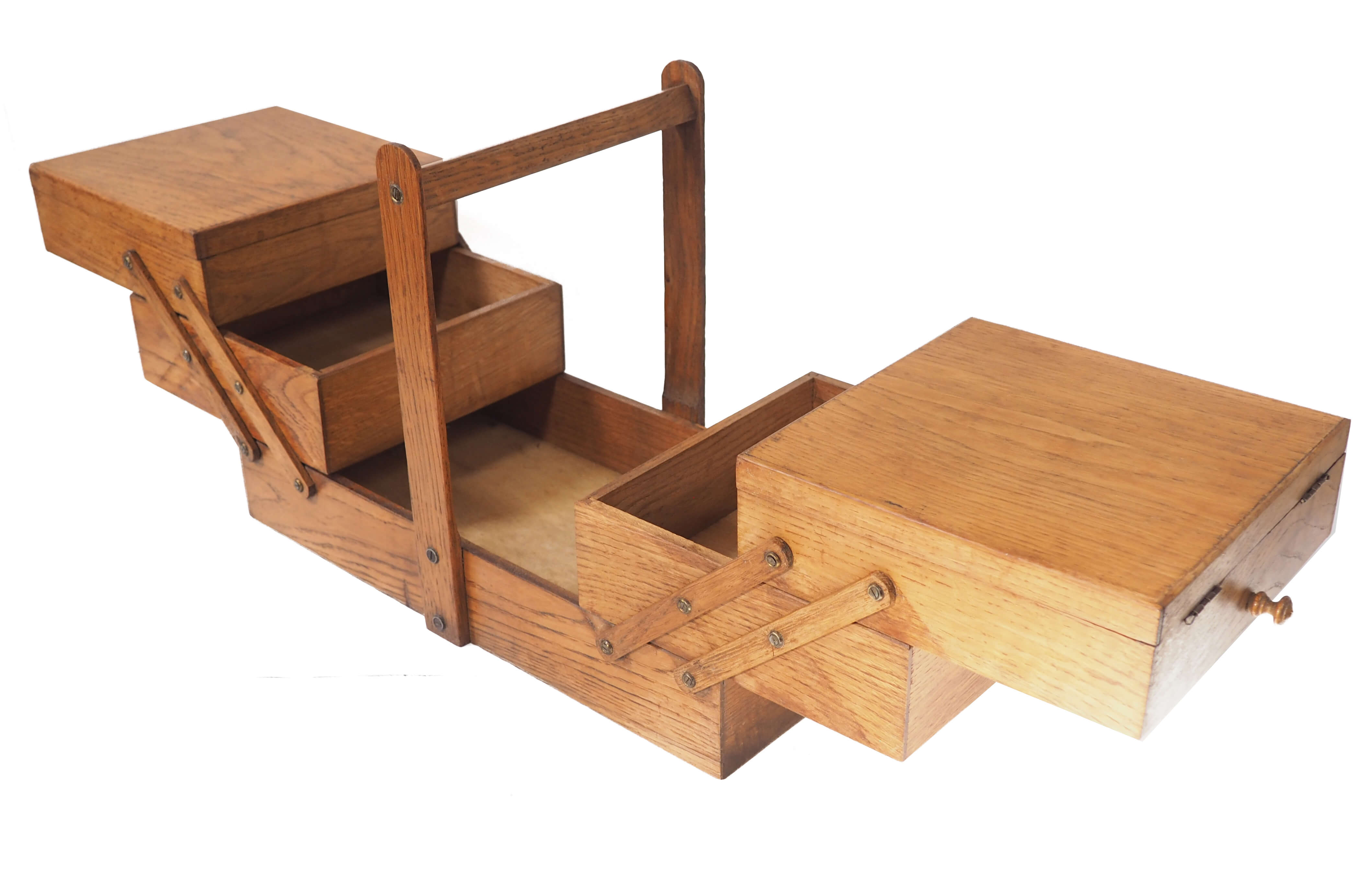 Golden oak sewing cart