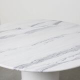 Round Carrara marble dining table, 1970s