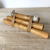 Vintage rattan coat rack a hook