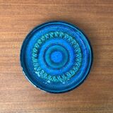 Large bowl in Rimini Blu pottery in mid-century style by Aldo Londi for Bitossi, Italy, 1960s.