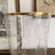 22cm engraved and gilded glass vase
