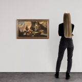 Antique Painting Pastoral Scene From The 18th Century