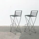 Postmodern German Kreuzschwinger bar stool by Till Behrens for Meyer Stahlmöbel, 1980s.