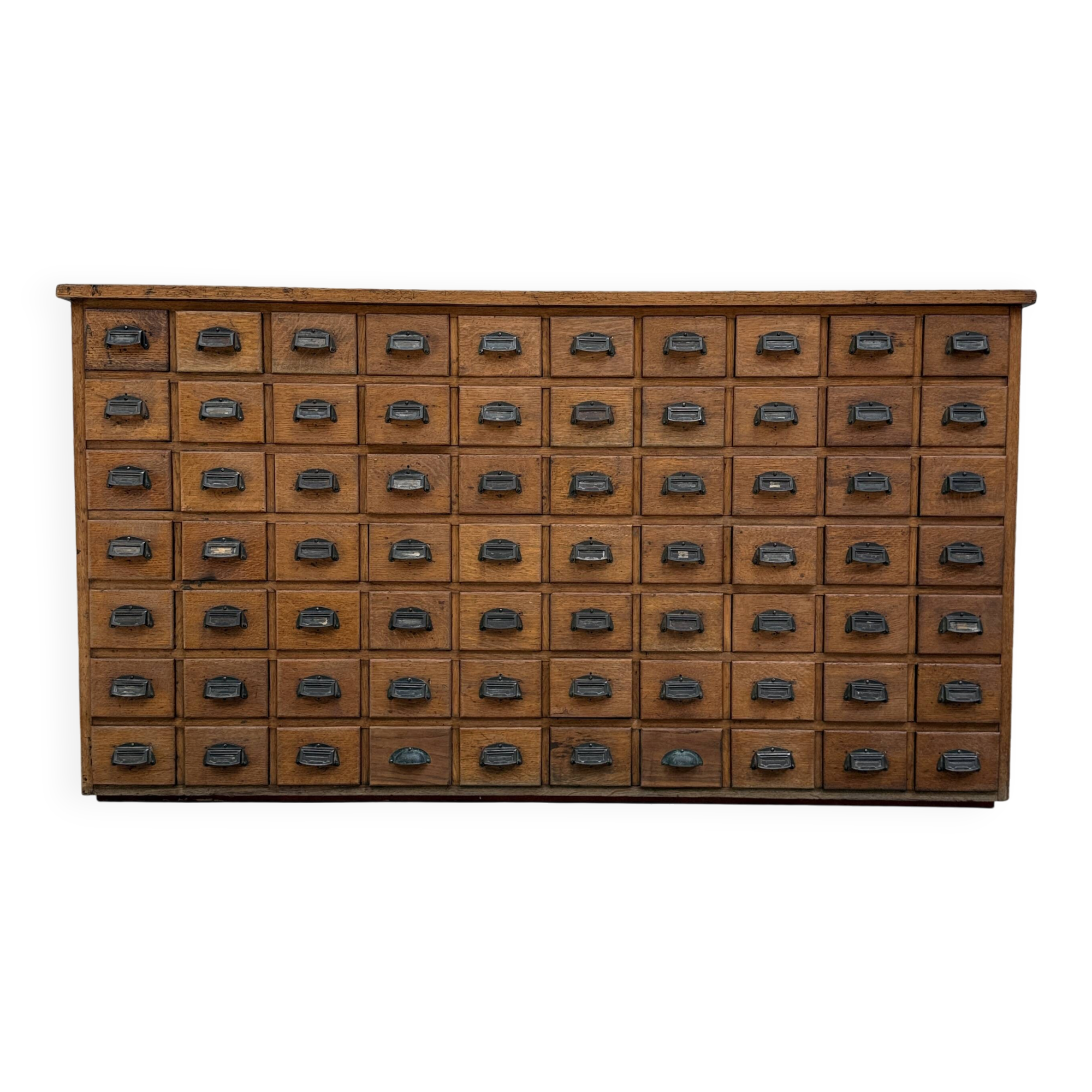 Renovated oak workshop drawer unit.